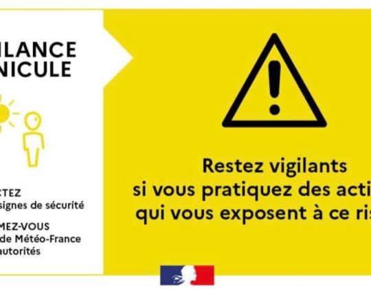 Alerte météo – Passage en vigilance jaune canicule
